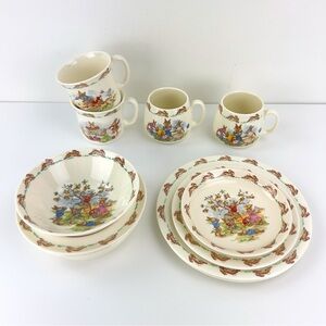 11pc LOT Royal Doulton Bunnykins Plate Bowl Cup Saucer Mug Baby Child Jubilee